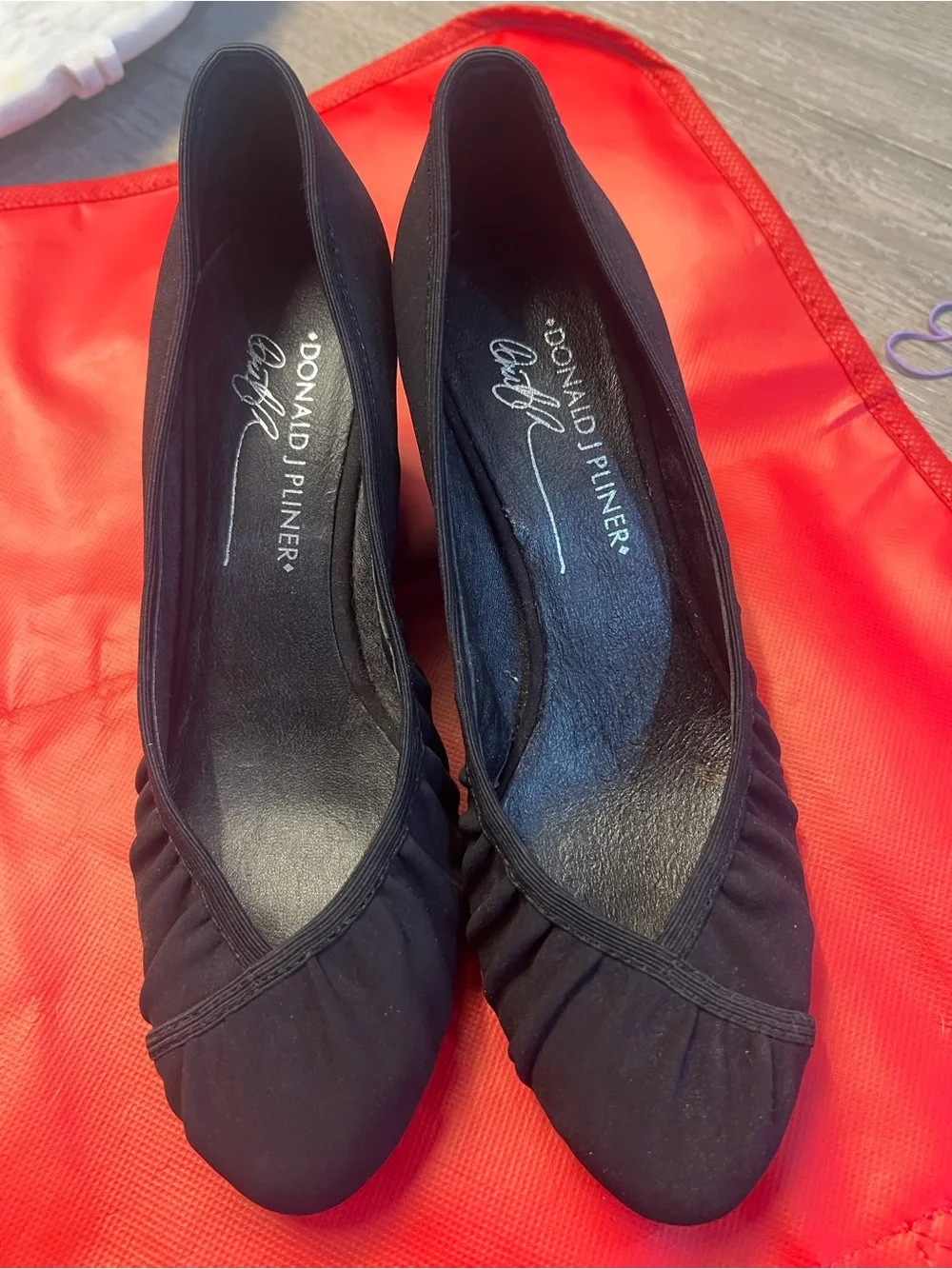 Donald J. Pliner Black Suede Wedge Pumps